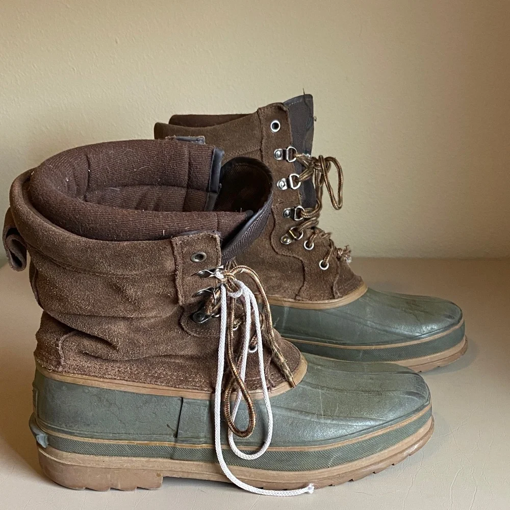 Itasca Brown and Green Men's Rain & Snow Boots